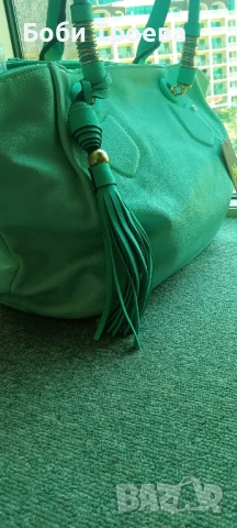 Дамска чанта среден размер, изработена от висококачествена еко
кожа в морско зелен цвят, снимка 4 - Чанти - 50809692