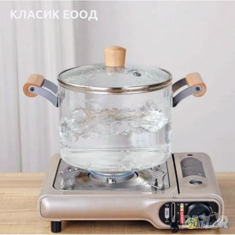 Стъклена тенджера с капак 4,5 литра, снимка 4 - Съдове за готвене - 51806492