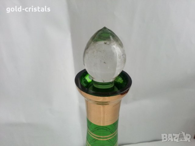 Гарафа цветно зелено стъкло , снимка 3 - Антикварни и старинни предмети - 33271266