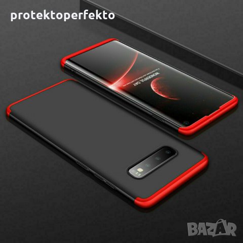 GKK 360 Кейс Samsung Galaxy S10, S10 Plus, S10E - черно с червено цвят, снимка 1 - Калъфи, кейсове - 32385893