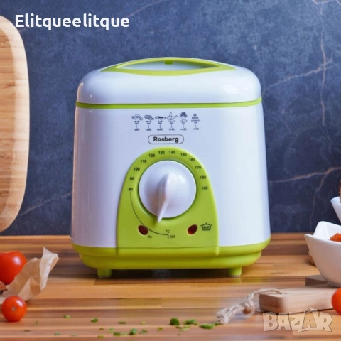 Фритюрник мини Rosberg, 1 литър, 950W, 80-190 C, 24 МЕСЕЦА ГАРАНЦИЯ, снимка 13 - Фритюрници - 52279419