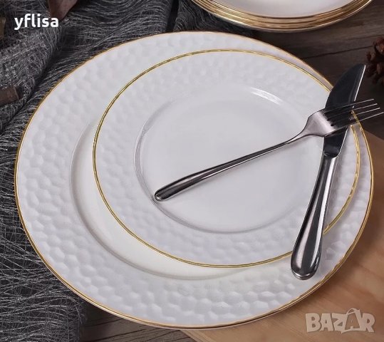 Бял комплект за чай или кафе от релефен, костен порцелан, снимка 3 - Чаши - 28268097