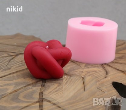 3D възел сплетени въжета силиконов молд форма шоколад гипс свещ смола украса декор свещ, снимка 3 - Форми - 34161779