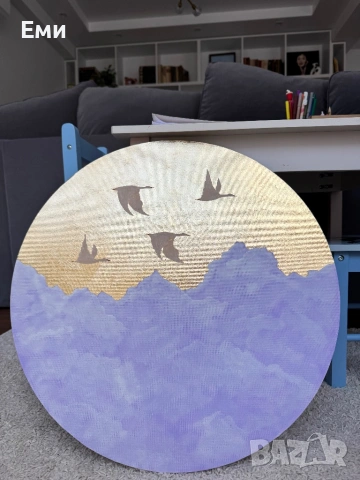Картина на кръгло платно 50 см, снимка 4 - Картини - 53506523