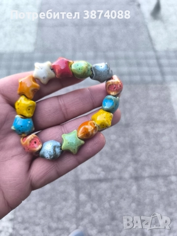 Керамична Гривна Звезди, снимка 2 - Гривни - 52061875