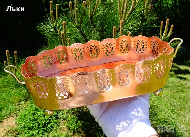 Меден съд,медна фруктиера,жардениера. , снимка 9 - Антикварни и старинни предмети - 36814140