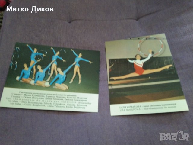 Картички художествена гимнастика ансамбъл и Лили Игнатова световно 1981 Мюнхен, снимка 2 - Художествена гимнастика - 37286543
