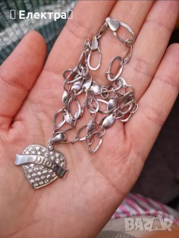 Сребърно колие Dior, печат 925, снимка 2 - Колиета, медальони, синджири - 48180506