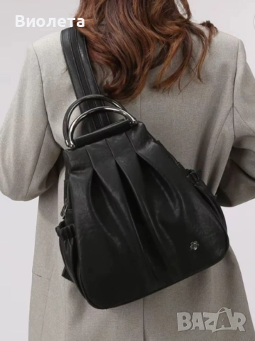 Стилна дамска кожена раница Angélica Backpack, снимка 3 - Чанти - 52865683