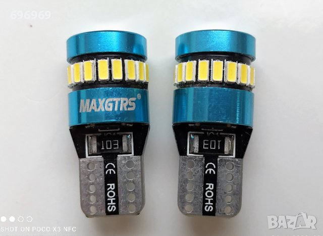 2xT10 LED W5W 5W 12V Супер ярки крушки бели и сини 6000К, снимка 5 - Части - 38779438