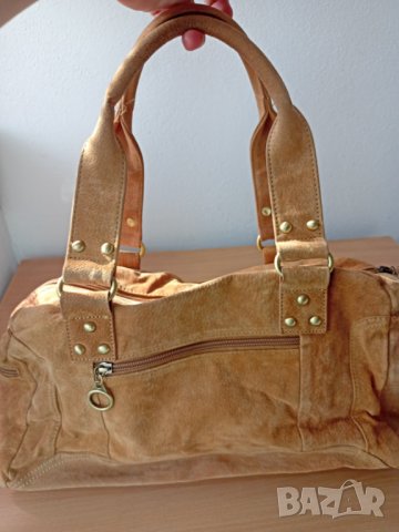 Кафява чанта от естествена кожа , снимка 5 - Чанти - 38576344