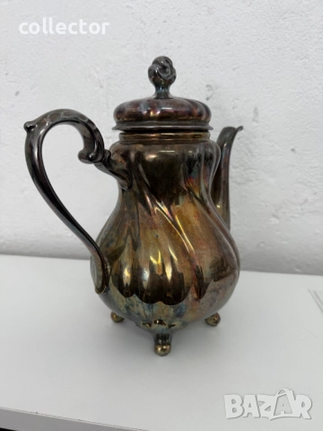 Порцеланов чайник със сребърно фолио -  Carl Magnus Hutschenreuther №7602, снимка 6 - Антикварни и старинни предмети - 52366762