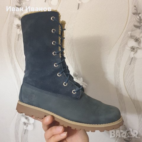 боти/ботуши  Timberland 6 In Shearling 1690A - Сини  номер 38, снимка 8 - Дамски боти - 43911329