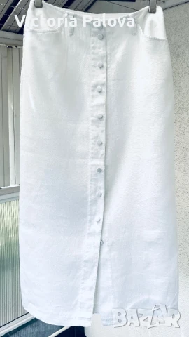 Красива модерна пола груб лен LOUIS LONDON COLLECTION , снимка 3 - Поли - 51208044