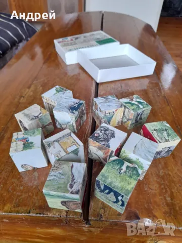 Стара Детска игра,кубчета Домашни Животни, снимка 3 - Други ценни предмети - 49667272