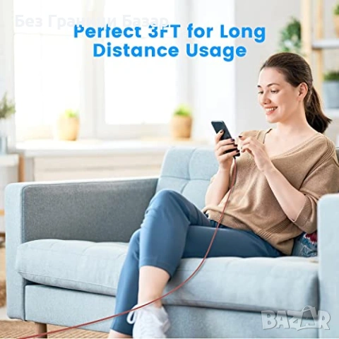 Нов комплект 3 броя Lightning кабел 3A MFi бързо зареждане найлонова оплетка 1 метър розов, снимка 8 - USB кабели - 53099914