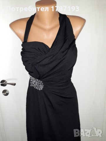 Нова дълга черна рокля с камъни, снимка 4 - Рокли - 27891586