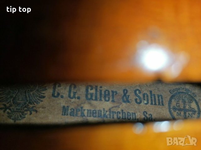 Майсторска цигулка C. G. Glier&Sohn Markneukirchen, снимка 5 - Струнни инструменти - 28895778