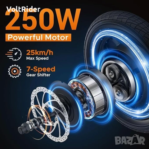 Eлектрическо колело HillMiles Mile 1 250W 36V 10.4Ah, снимка 8 - Велосипеди - 53008544