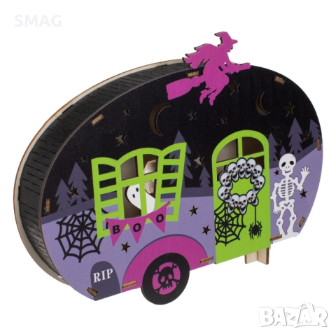 Halloween / Хелоуин дървена декорация, 21x3.5x16 см_1250538, снимка 2 - Декорация за дома - 52037232