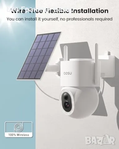 Нова Безжична соларна охранителна камера 5MP 3K 2 броя с нощно виждане, снимка 3 - Други - 48157718