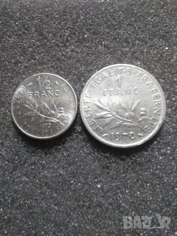 Лот 1/2 и1 франк 1970г., снимка 1 - Нумизматика и бонистика - 39481335