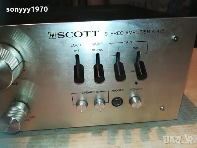 поръчан⭐scott a416 amplifier-made in usa 2704211403⭐, снимка 12 - Ресийвъри, усилватели, смесителни пултове - 32696574