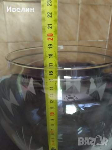 стар стъклен ,кристален съд за боле, снимка 6 - Антикварни и старинни предмети - 32829923