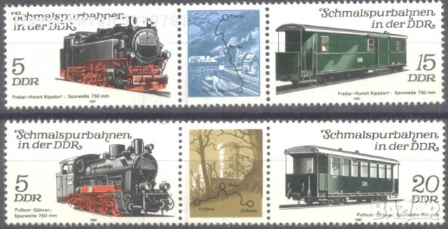 Чисти марки Транспорт Влакове Локомотиви Вагони 1981 от Германия ГДР