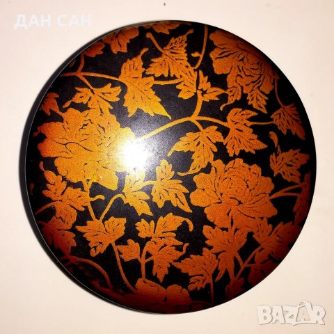 Азия бамбукова кутия за бижута рисувана със златни бои, снимка 1 - Други - 28057089