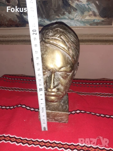 Страхотен бюст на Хитлер от лят бетон с цвят бронз, снимка 6 - Антикварни и старинни предмети - 53268550