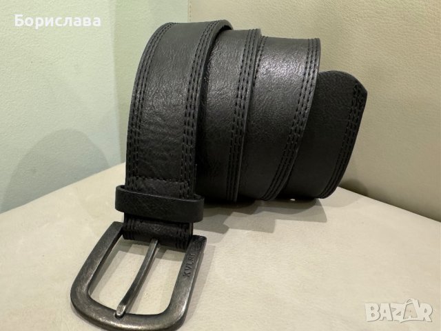 Кожен черен колан, снимка 1 - Колани - 43010568