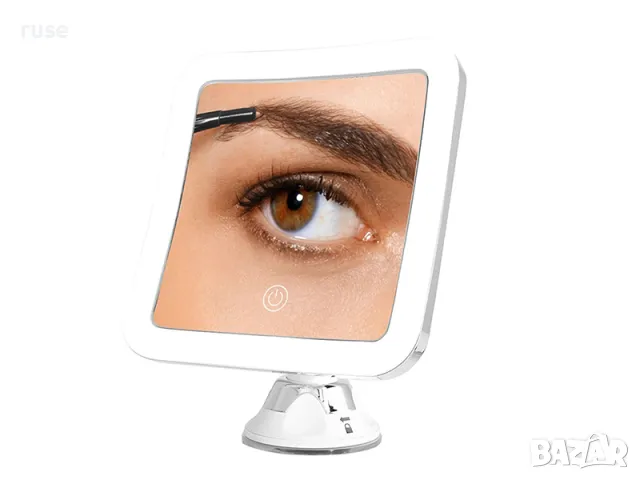 НОВО! Козметично огледало квадрат 5х LED Touch с вакуум, снимка 3 - Огледала - 48592352