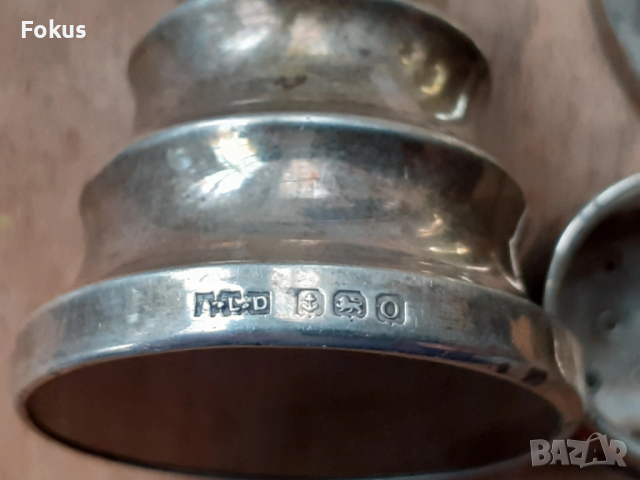 Сребърни солнички 19 век сребро антики маркировки, снимка 3 - Антикварни и старинни предмети - 53275704