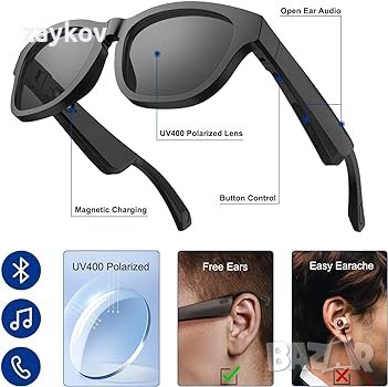 SKYWAY Smart Bluetooth слънчеви очила за мъже, жени, безжични аудио очила, снимка 3 - Слънчеви и диоптрични очила - 43854672