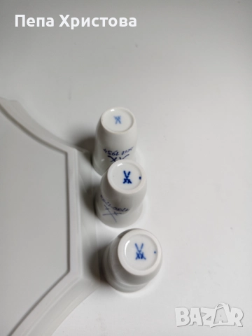 Колекционерски комплект за ликьор от немски порцелан Meissen , снимка 8 - Сервизи - 52596017