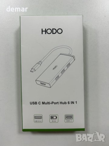 USB C към 2 HDMI адаптер за два монитора, 6 IN 1 докинг станция, снимка 8 - Кабели и адаптери - 43186808