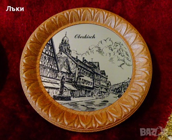 Чиния,купичка с картина Oberkirch,литография., снимка 2 - Антикварни и старинни предмети - 36836863