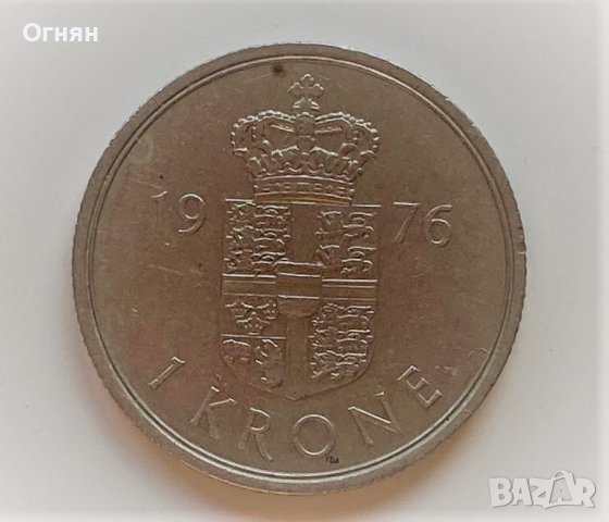 1 крона 1976 Дания, снимка 1 - Нумизматика и бонистика - 39236894