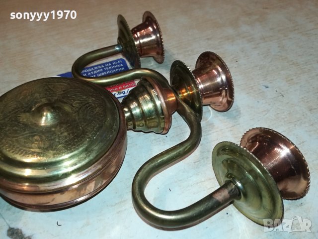 СВЕЩНИК ОТ ФРАНЦИЯ-МЕД МЕСИНГ 0701241940, снимка 11 - Антикварни и старинни предмети - 43700877