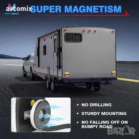 LED стопове за ремаркета и колесари, 12 V, пет функции, с магнит, снимка 12 - Аксесоари и консумативи - 49812866