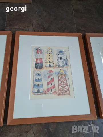 три картини акварел на морска тематика , снимка 9 - Картини - 47747273