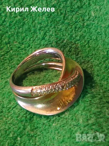 ЕЛЕГАНТЕН АРТ ПОЗЛАТЕН СКЪПОЦЕНЕН СРЕБЪРЕН ПРЪСТЕН СРЕБРО 925 с БЯЛА и ЖЪЛТА ПОЗЛАТА и ЦИРКОНИ 30558, снимка 18 - Пръстени - 49886811