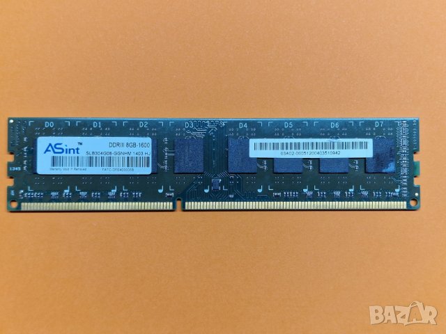 ⚠️8GB DDR3 1600Mhz Asint Ram Рам Памети за компютър с 12 месеца гаранция!