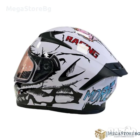 Каска за мотор 108 - размер S - White, снимка 3 - Аксесоари и консумативи - 50526871