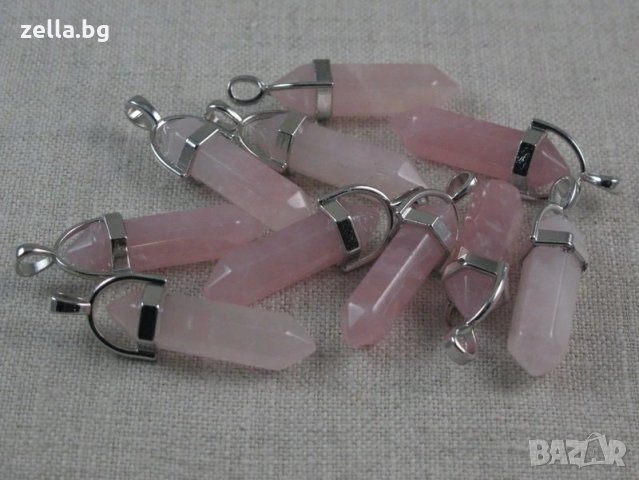 Колие верига с висулка розов кварц бижута цена за продан евтино кристал пречистващи свойства, снимка 4 - Колиета, медальони, синджири - 35264144