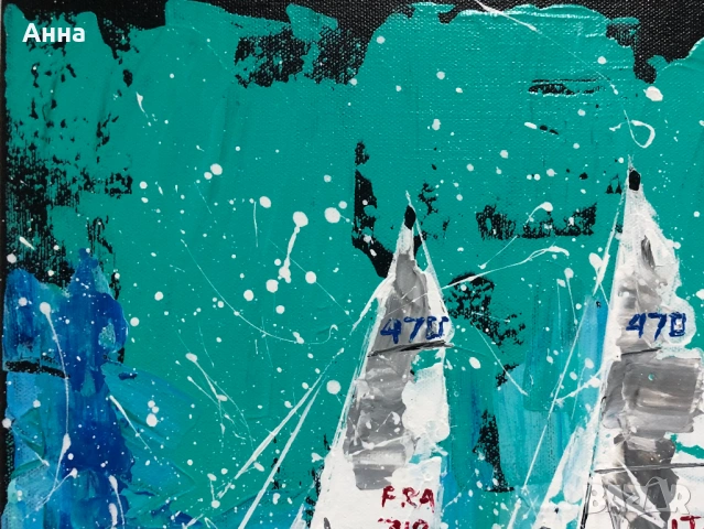 Авторска абстрактна картина, снимка 7 - Картини - 53601472