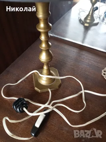 Ретро бронзова нощна лампа, снимка 3 - Антикварни и старинни предмети - 49333510