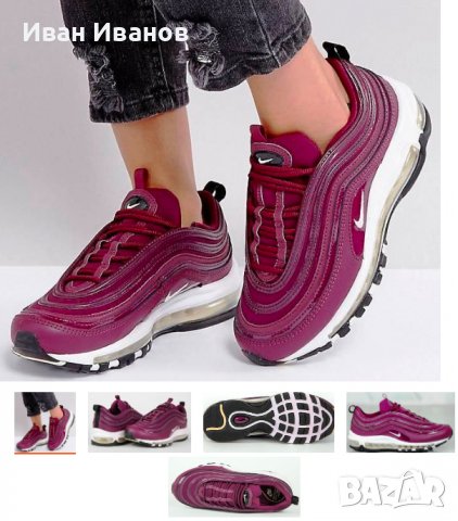 оригинални  маратонки  Nike  Air Max 97 Premium  Bordeaux  номер 39 , снимка 2 - Маратонки - 37449735