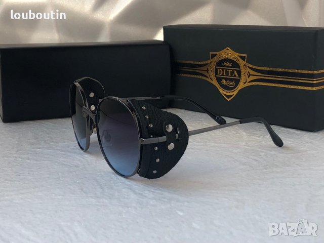 Dita 2023 мъжки дамски слънчеви очила кръгли с кожа 3 цвята, снимка 5 - Слънчеви и диоптрични очила - 40449096